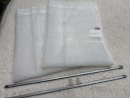 Rideaux voiles blancs avec rails!