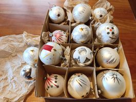 Antike Christbaumschmuck 14 Kugeln