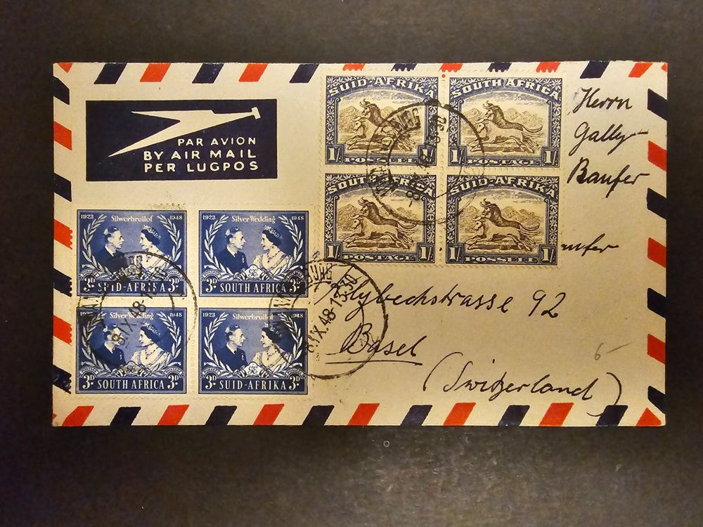 Südafrika Silberhochzeit 1948 Briefmarken mit Stempel Kaufen auf Ricardo