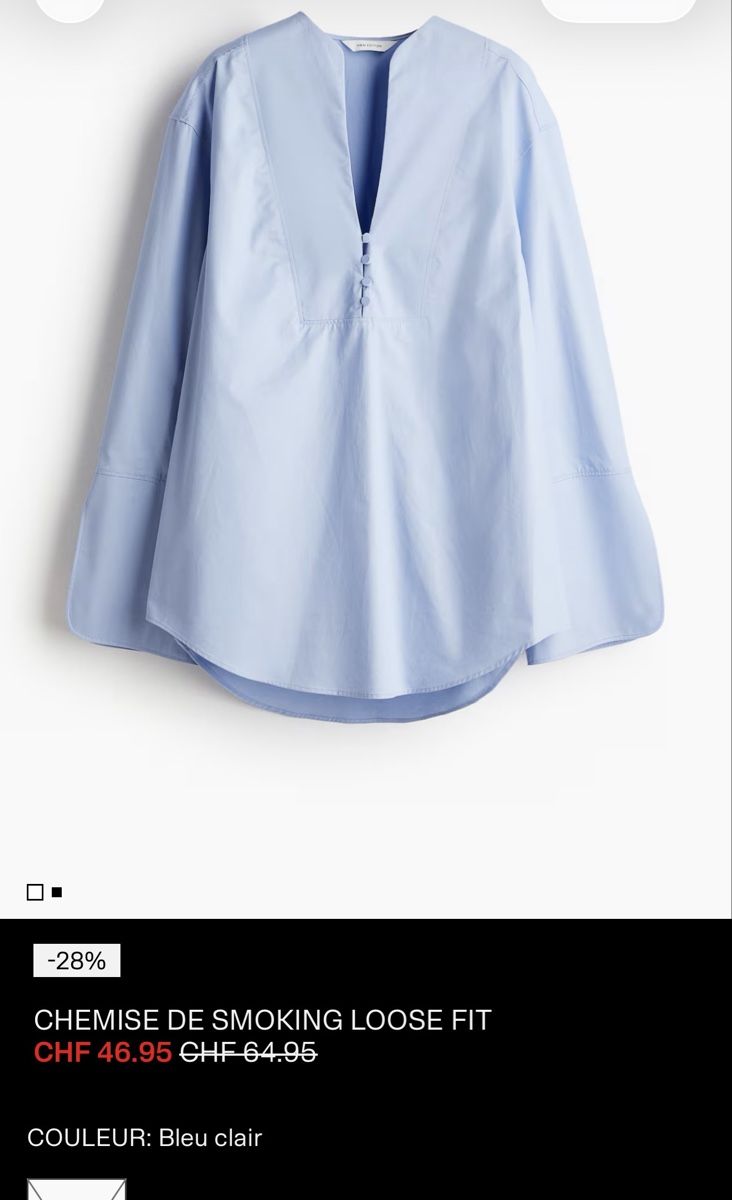 H&M Blusen: Chemise H&M Edition bleu clair  – Gebraucht aus Monthey von sen_6ckr