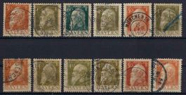 Altdeutschland Bayern 1911 gute Werte gest.