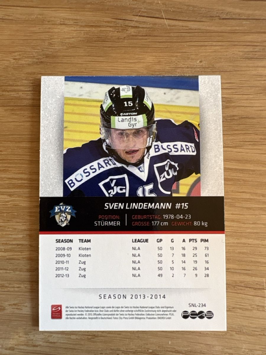 Sammelbilder & Trading cards: Hockey Karte EVZug 2013-2014 – Gebraucht aus Pfäffikon ZH von Hogersepp87 1