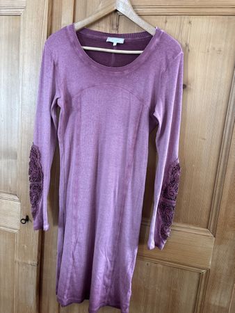 CREAM superbe tunique L avec broderie et effets de teinture