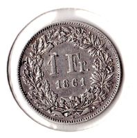 1 FRANKEN 1861 SILBER SELTEN !!!