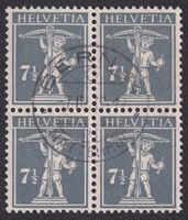 Nr. 138III Viererblock mit Zentrumstempel BERN, Kat: 250.-