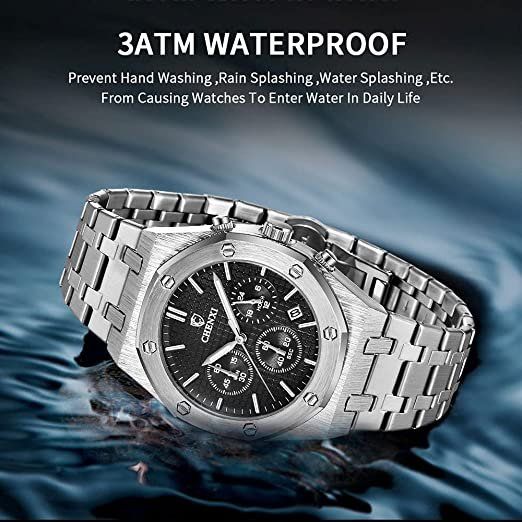Uhren: Edler Chronograph Uhr Chrono Armbanduhr Herrenuhr Datum – Neu und originalverpackt aus Basel von EchoPeak 5