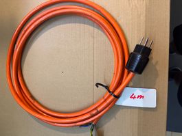 Câble d'alimentation électrique orange 4m fiche 3 broches