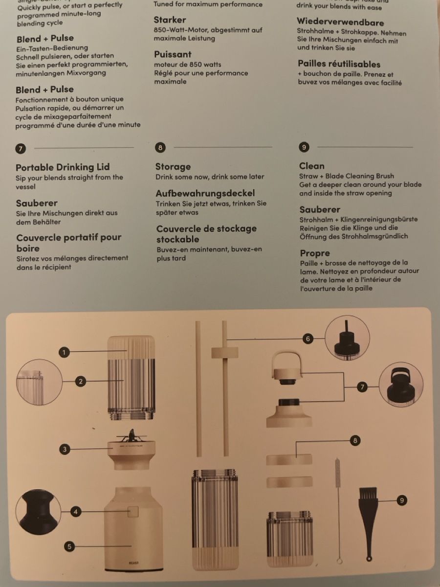 Elettrodomestici da cucina: Frullatore BEAST Mighty Blender 850+ Nuovo – Nuovo e nell'imballaggio originale da bern venduto da blu00 2