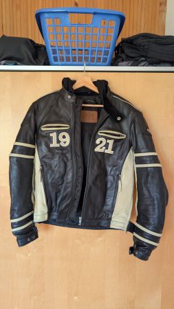AJS Motorrad-Lederjacke Retro/Café Racer Style – Gr. L / 50