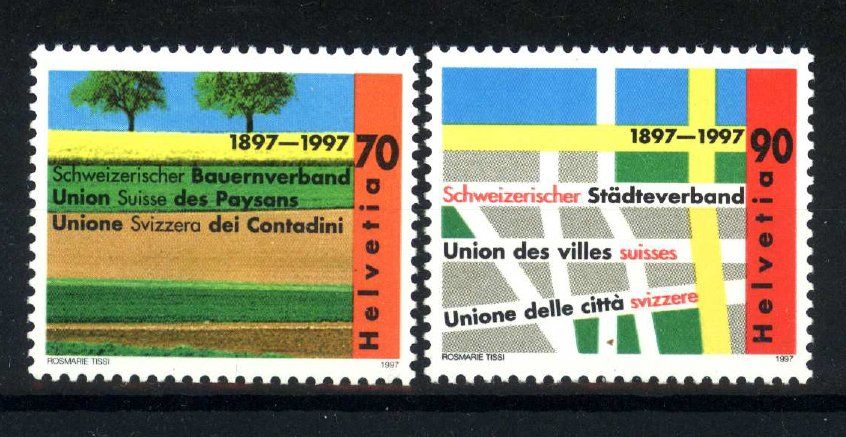 Tutti i francobolli: 1997, Sonderpostmarken  Bauern Städte ** – Usato da Willisau venduto da Vollstempel