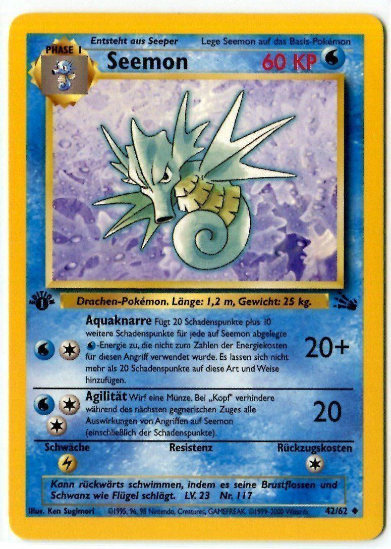 Pokémon Sammelbilder & Trading cards: Seemon Fossil Set 1.Edition 42/62 Deutsch Mint – Neu (gemäss Beschreibung) aus Dornach von Deco89
