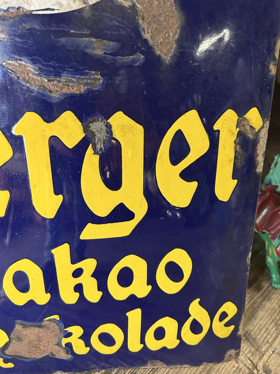 Insegne: Original Berger Kakao Schololade Emailschild – Usato da Urnäsch venduto da montags-lager 3