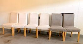 6 Stück Ikea BERGMUND/HERNIKSDAL Stuhl, 4x Weiss/ 2x Grau