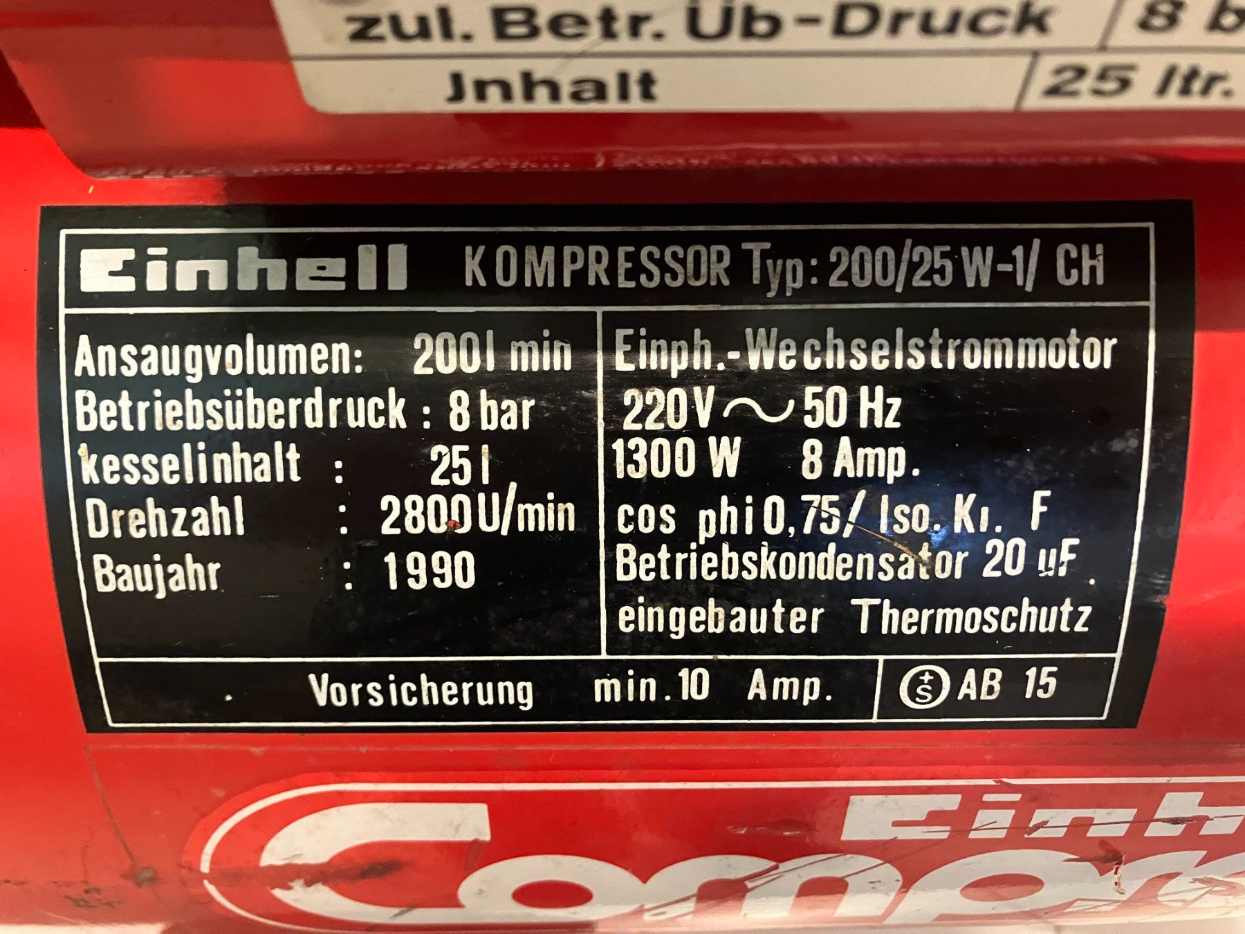 Einhell Compressori: gebr. Einhell Luftompressor 200/25W-CH ab 1.- – Usato da Lichtensteig venduto da Buy24International 8