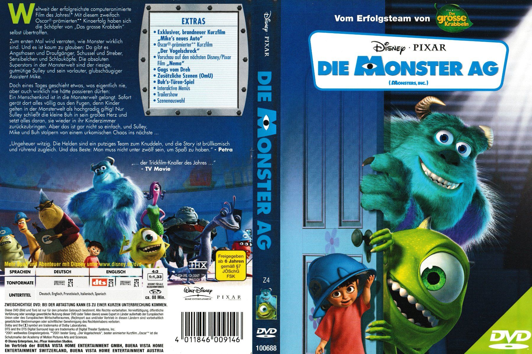 Tutti i DVDs: DVD - Die Monster AG – Usato da Langnau am Albis venduto da MediaRescuerKeLoX