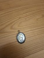 alter weissgold Kettenanhänger /Brosche 800 mit Stein