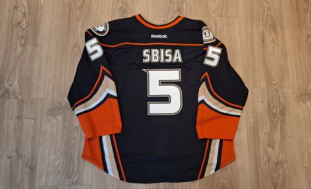 LUCA SBISA GAME WORN JERSEY ANAHEIM DUCKS 2012 - 2013 NHL
