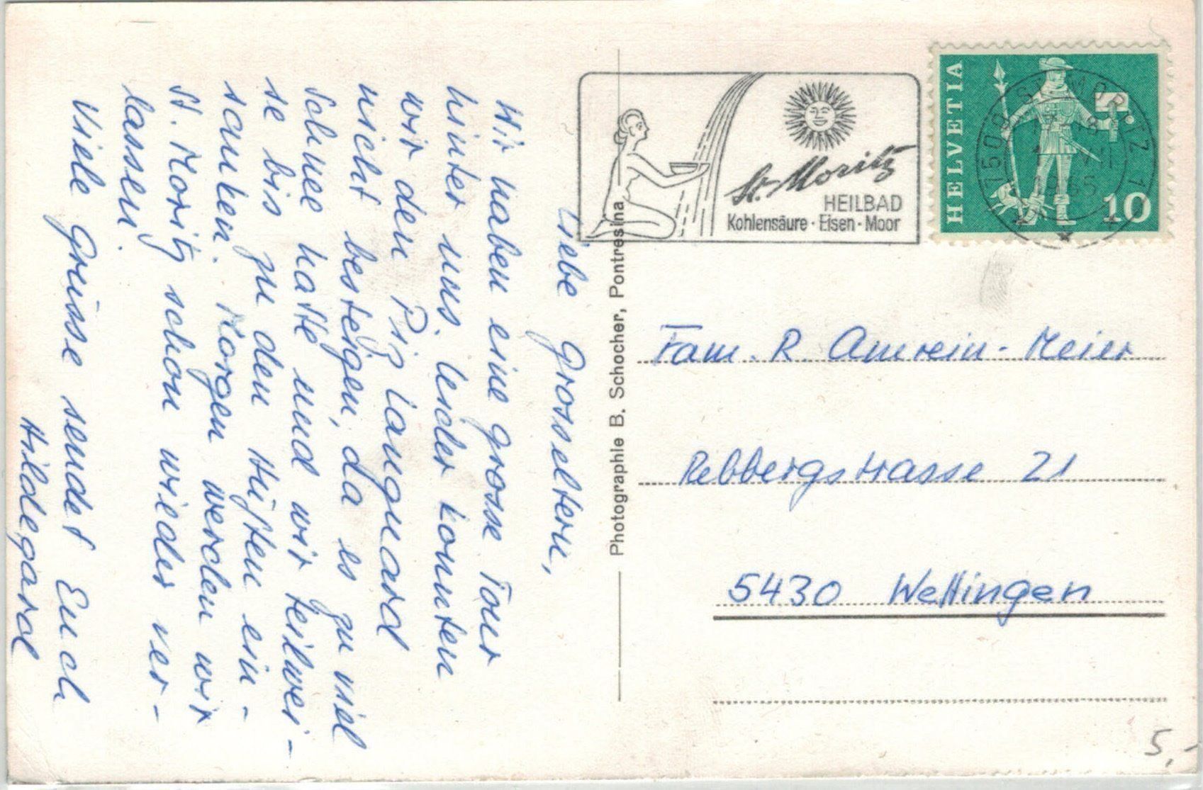 Cartoline postali: GR 63 Piz Languard 1965 – Usato da Fribourg venduto da philafri 1