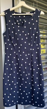 Baumwolle Kleid blau mit Pünkten M