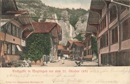 Ansichtskarte Kirchgasse Meyringen vor 25. Oktober 1891