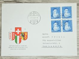CL02 Enveloppe + Timbre Suisse 1965