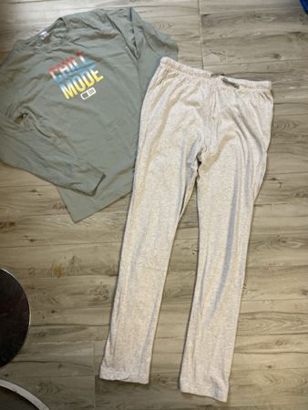 Migros Pyjama Set Kids grün grau Gr. 158/164