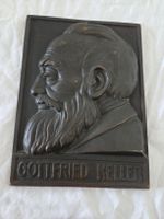 Gottfried Keller Relief-Plakette, Bronzeguss, Rarität 