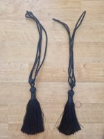 4 Vorhanghalter mit Quasten,schwarz, neu