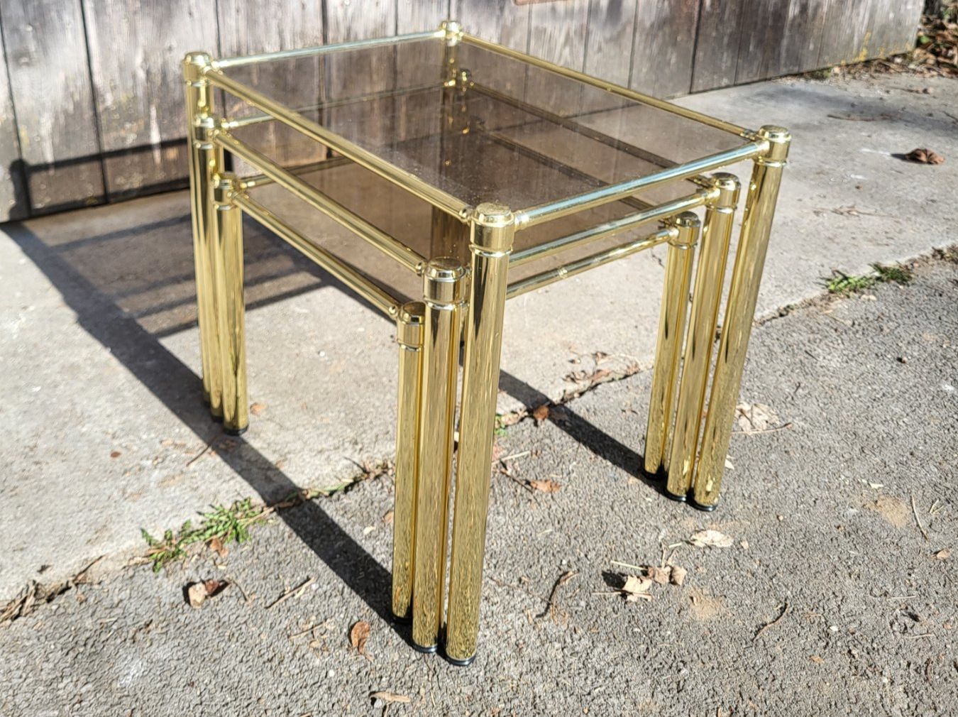 Tavoli: 3er Set Salontische Gold/Glas – Usato da Aeugstertal venduto da rico98 3