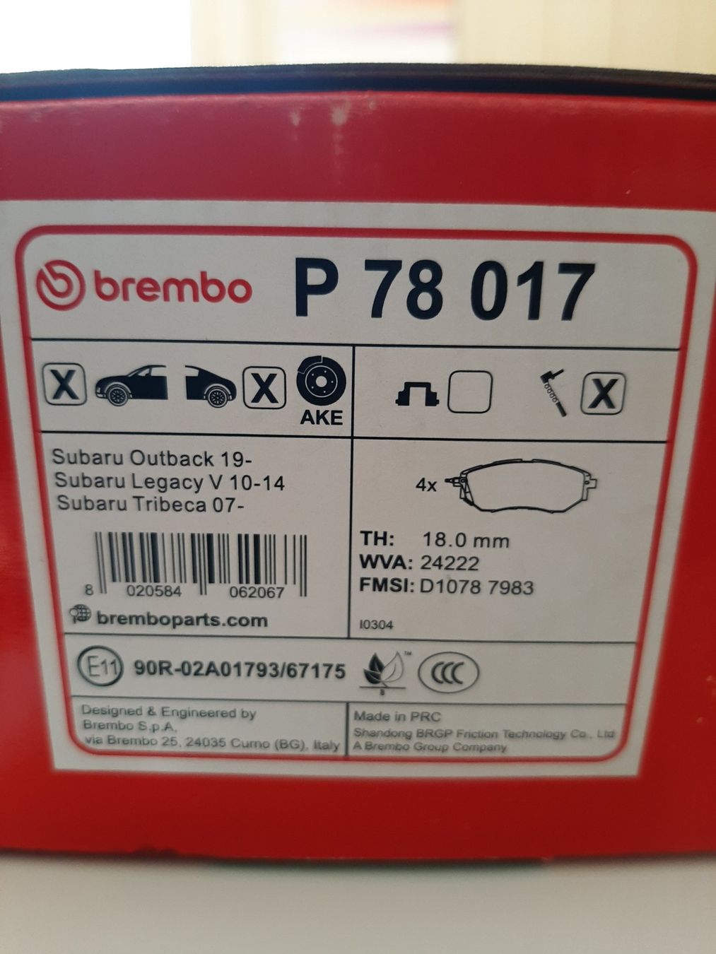 Brembo Tutti pezzi di ricambio auto: Subaru-Bremsbeläge von Brembo – Nuovo e nell'imballaggio originale da Stein SG venduto da Bergler12 1