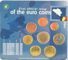 Belgien Erste offizielle Ausgabe der Euro-Münzen
