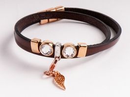 Kristallarmband - Engelsflügel Kupfer