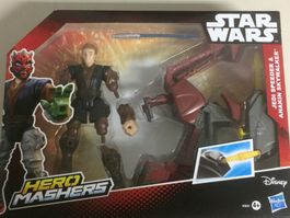 STAR WARS MASHERS JEDI SPEEDER & ANAKIN SKYWALKER 15 cm ACTI