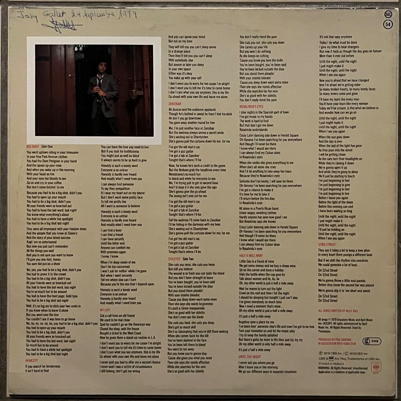 Schallplatten: BILLY JOËL - 52 nd STREET - 33 Tours – Gebraucht aus Bussigny von vinyl-pas-cher 1