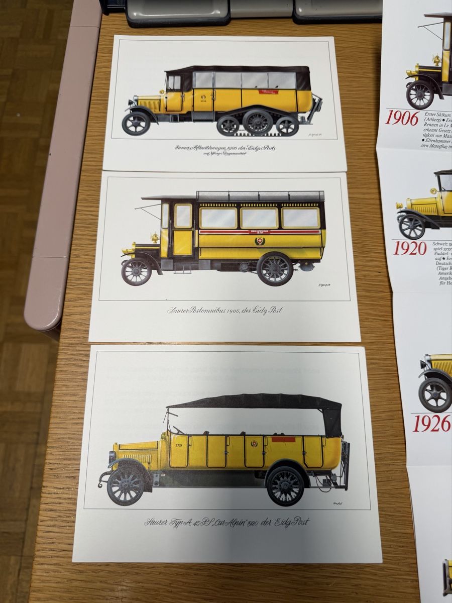 Tutti i francobolli: Karten und Plakat alter Postautos Schweiz – Nuovo (secondo la descrizione) da Murgenthal venduto da Tina_4055