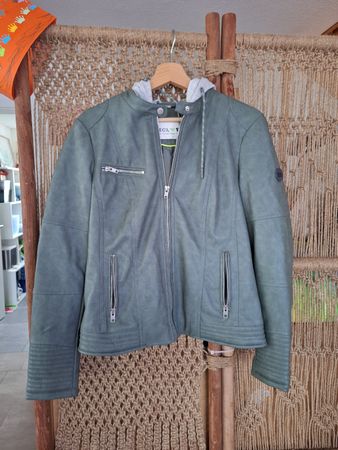 Cecil Kunstlederjacke mit Kapuze grün Grösse S