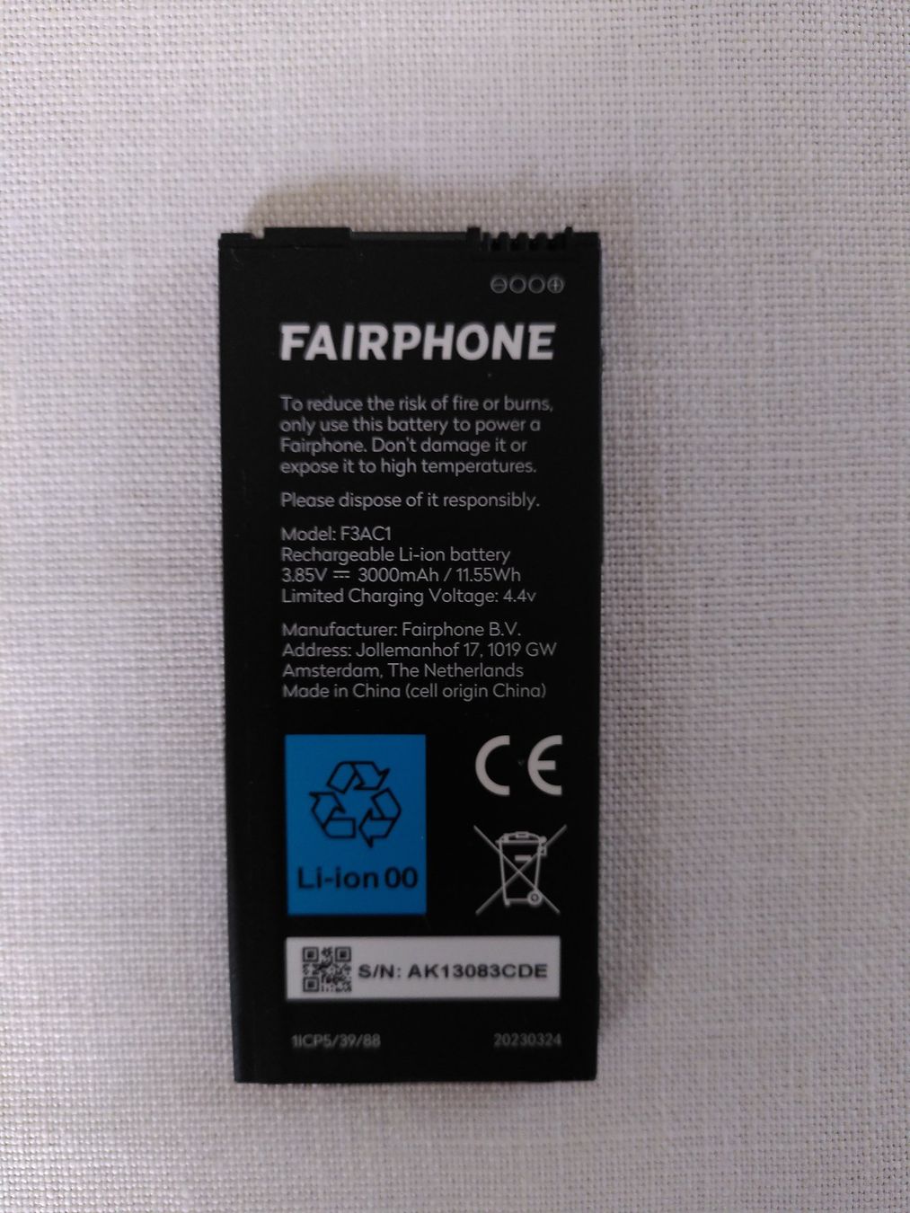 Fairphone Batterie: Akku Fairphone 3 – Usato da Olten venduto da Sulaiela 1