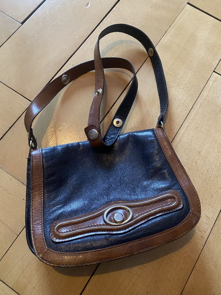 Taschen für Damen: Vintage Leder Handtasche,  schwarz/braun – Gebraucht aus Zürich von mar_zn2k