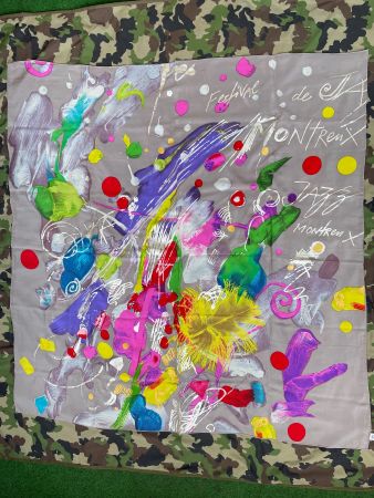 1982 Tinguely Montreux Jazz Silk Scarf Codello Swiss Made
