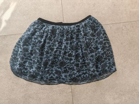 Jupe doublée à fleurs bleues - taille 38