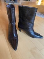 neuwertige braune Echtleder Stiefel Grösse 39 von H&M