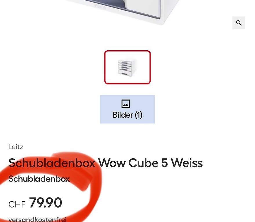Contenitori & Simili: neue LEITZ Schubladenbox WOW CUBE, 5 Schübe, Ice Blue – Nuovo e nell'imballaggio originale da Necker venduto da liq24 3
