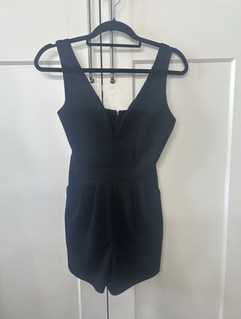 Black V-neck romper