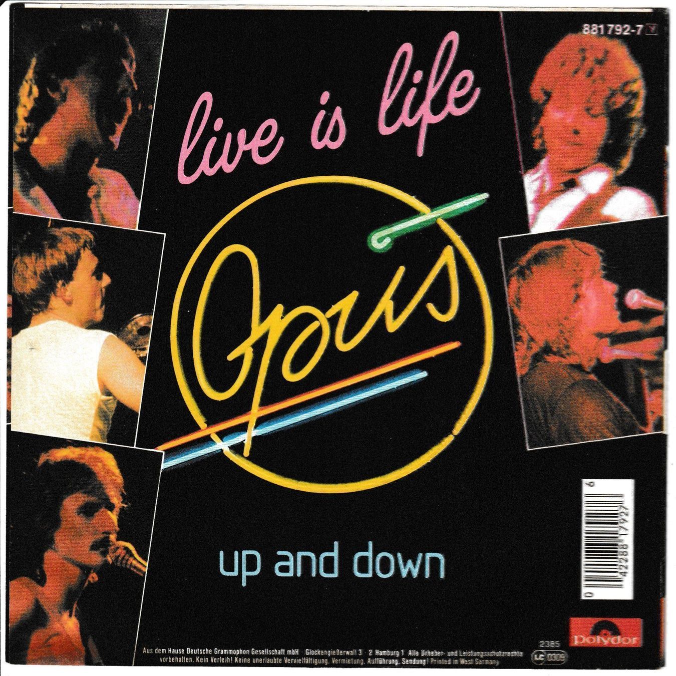 Dischi in vinile: Opus - Live is Life 7" Vinyl 1984 – Usato da Tübach venduto da JamesStone 1