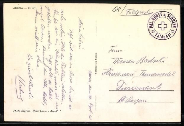 Cartoline postali: Arosa-Dorf, Hotel Schweizerhof, Wegparti – Usato da Berlin venduto da bartko-reher 1