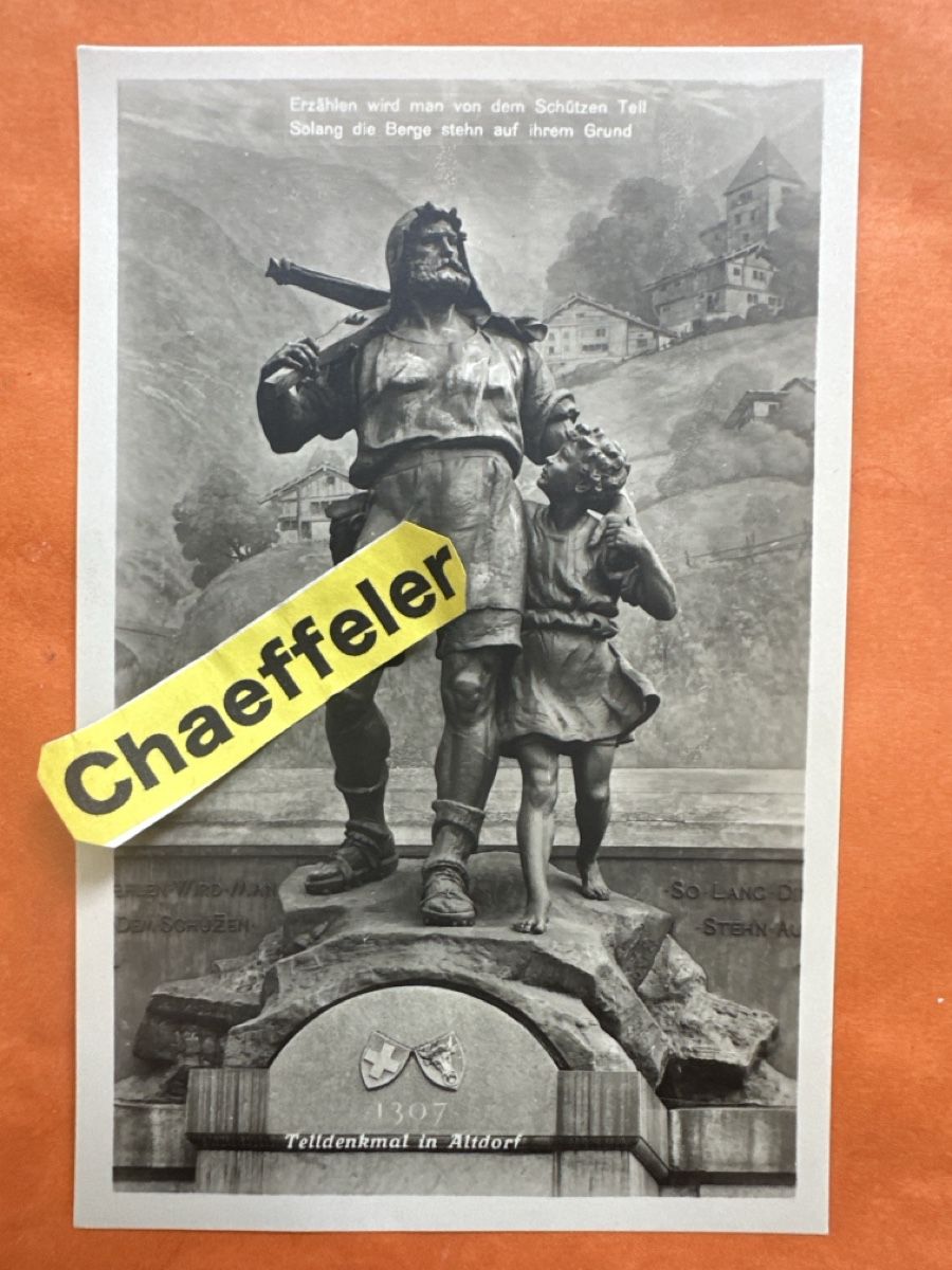 Cartoline postali: Alte Ansichtskarte Tell Denkmal Altdorf – Usato da Zürich venduto da Chaeffeler