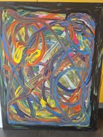 Abstraktes Bild gemalt Acryl auf Leinwand 80x100cm