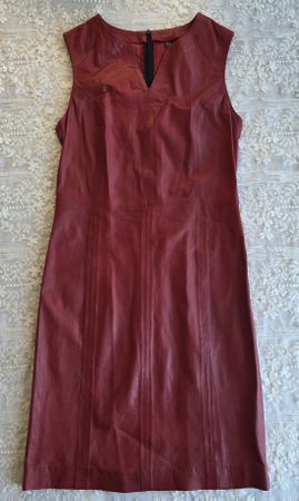 Elegantes rotes Lederkleid, Gr. S, ein Hingucker!