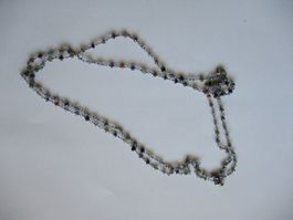 Long collier en argent 925 avec pierres multicolores
