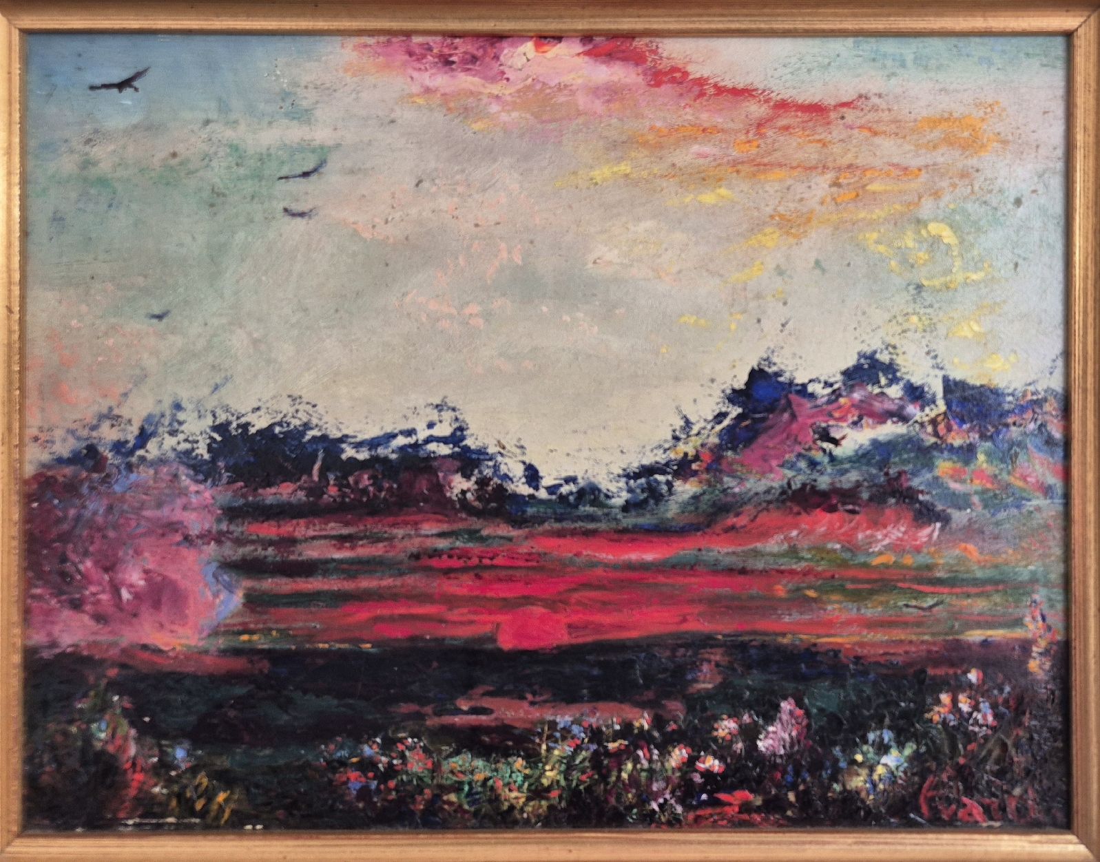 Gemälde: André Evard huile oeuvre abstraite tableau coucher de soleil – Gebraucht aus Tramelan von La_mine_d_art 2